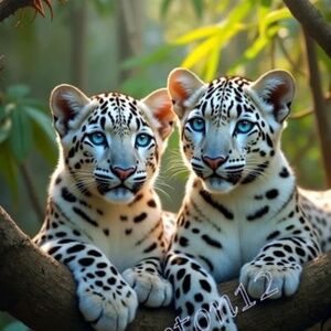 Mutant (Blue-eyes) Leopard Cubs 13” x 19” Fine Art Prints - Only Six prints made